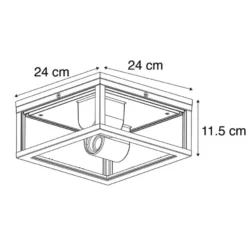 Qazqa plafondlamp charlois zwart e27