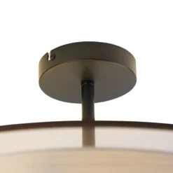 Qazqa plafondlamp drum duo bruin e27