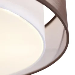 Qazqa plafondlamp drum duo bruin e27