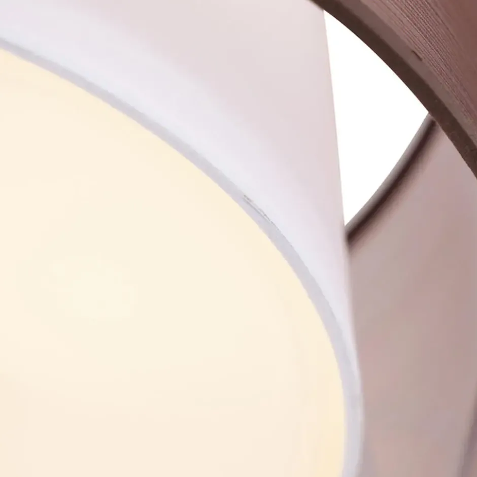 Qazqa plafondlamp drum duo bruin e14