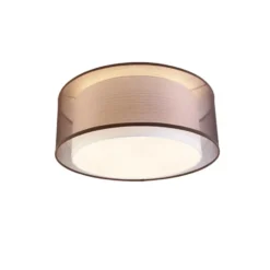 Qazqa plafondlamp drum duo bruin e14