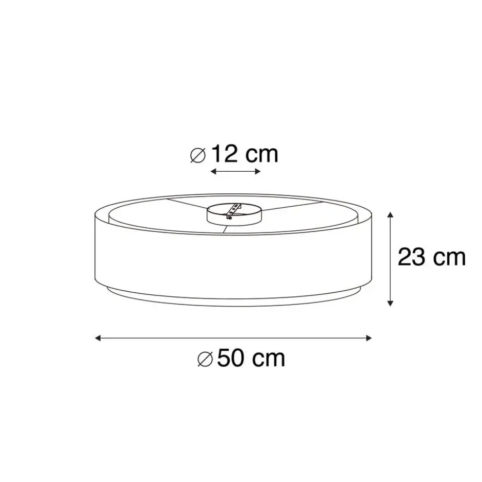 Qazqa plafondlamp drum duo bruin e14