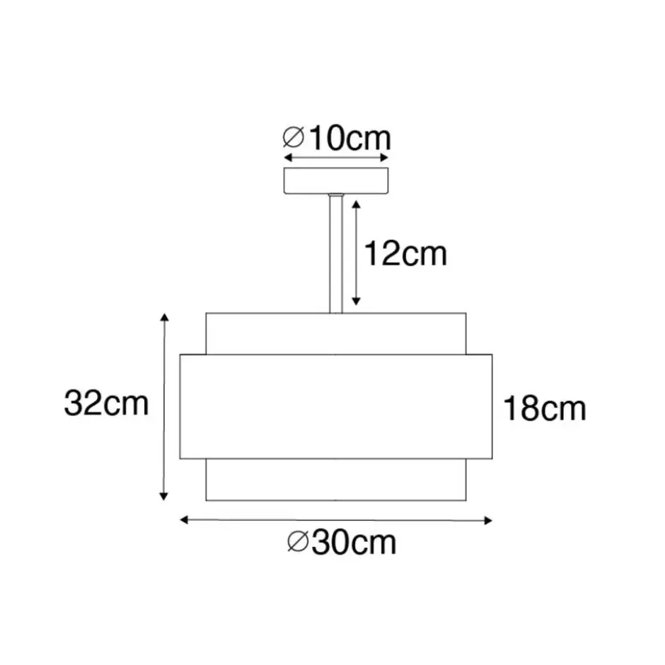 Qazqa plafondlamp elif zwart e27