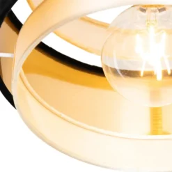 Qazqa plafondlamp elif zwart e27
