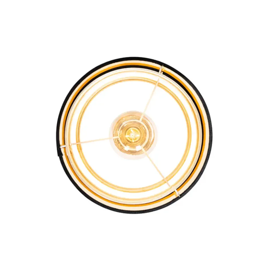 Qazqa plafondlamp elif zwart e27