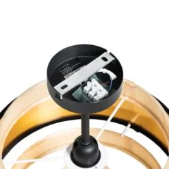 Qazqa plafondlamp elif zwart e27