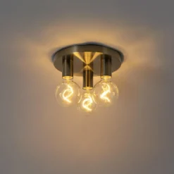 Qazqa plafondlamp facil bronskleurig e27