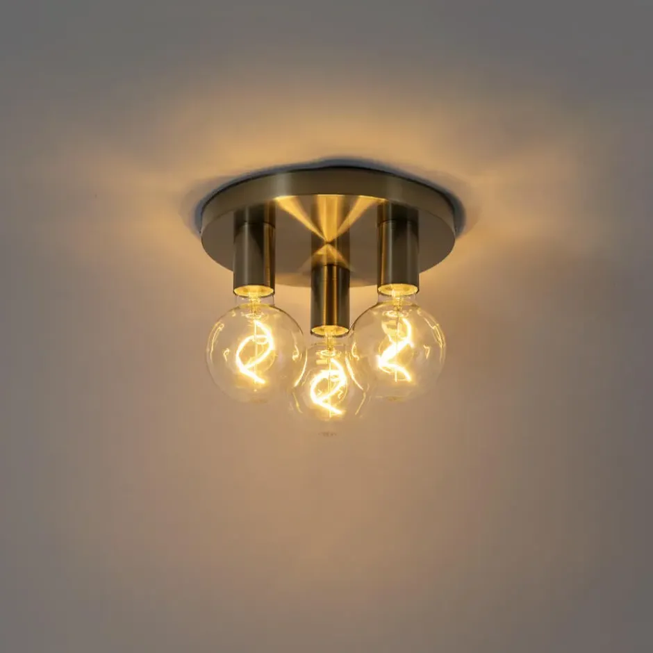 Qazqa plafondlamp facil bronskleurig e27