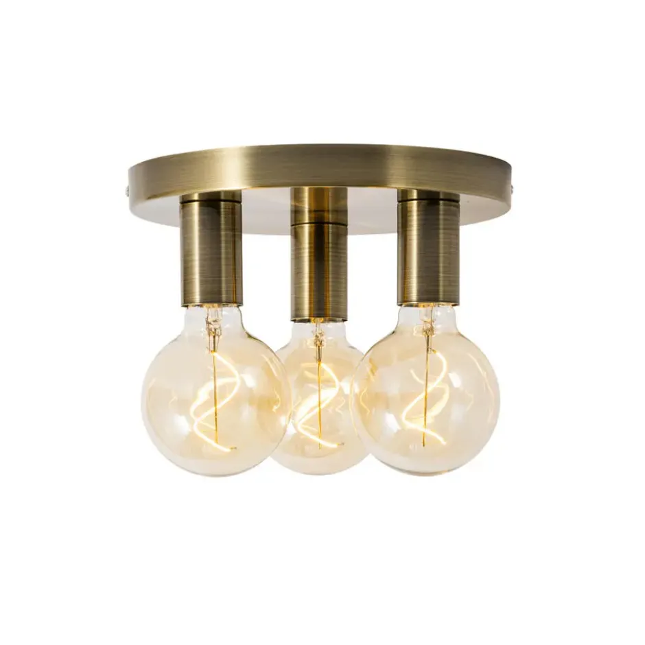 Qazqa plafondlamp facil bronskleurig e27