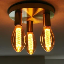 Qazqa plafondlamp facil goudkleurig e27
