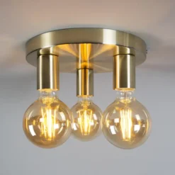 Qazqa plafondlamp facil goudkleurig e27