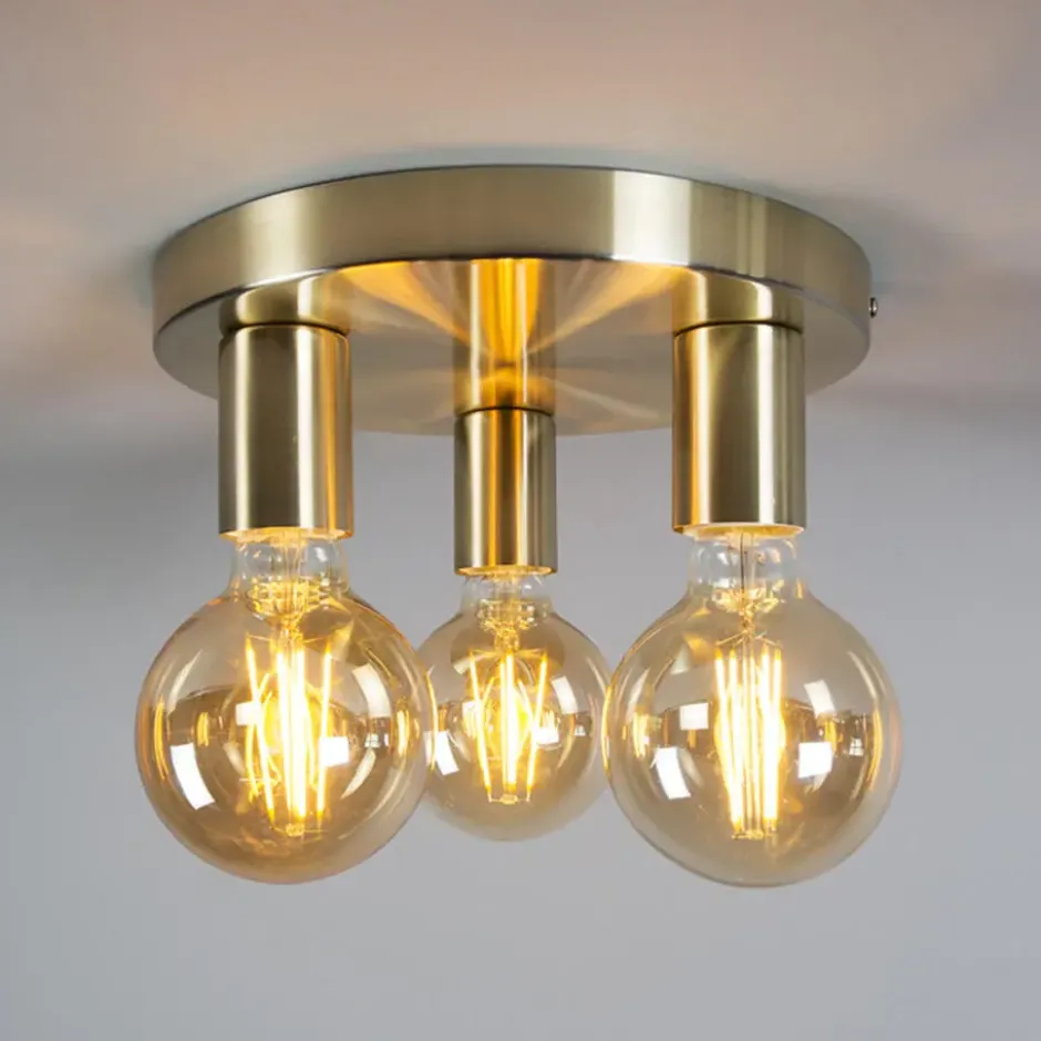 Qazqa plafondlamp facil goudkleurig e27