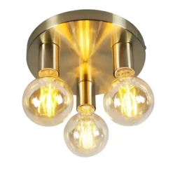 Qazqa plafondlamp facil goudkleurig e27