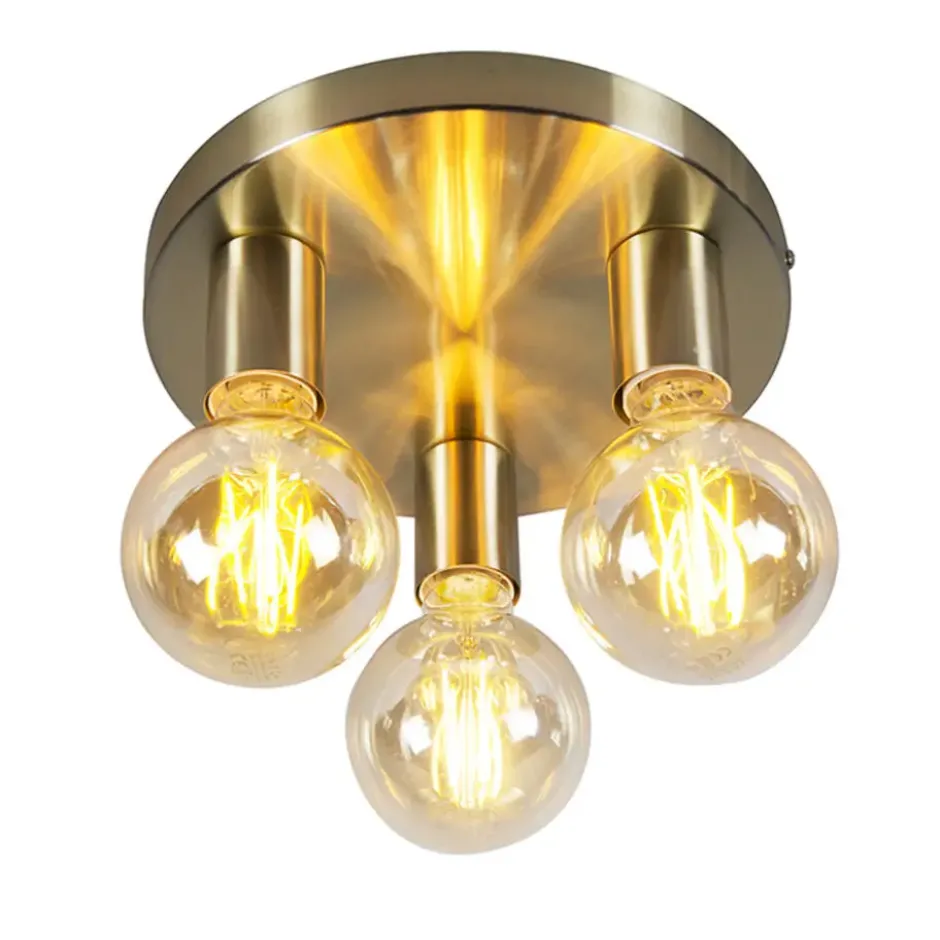 Qazqa plafondlamp facil goudkleurig e27
