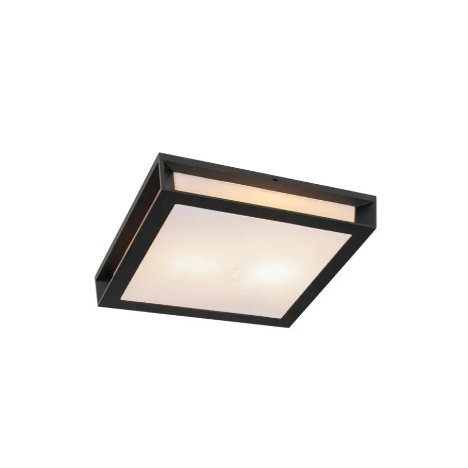 Qazqa plafondlamp jeffrey zwart e27