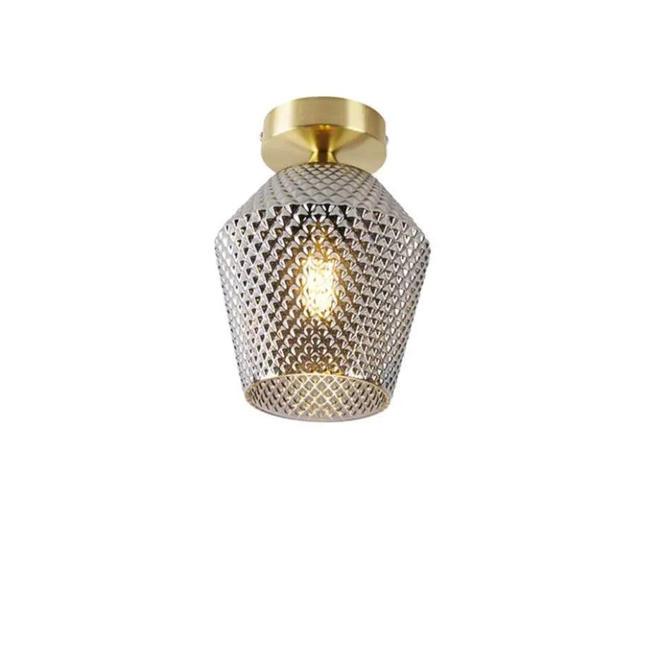 Qazqa plafondlamp karce goudkleurig e27