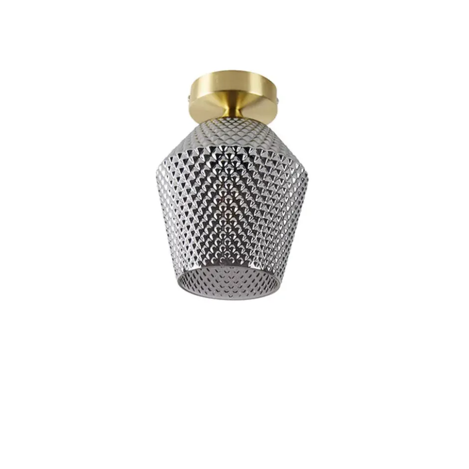 Qazqa plafondlamp karce goudkleurig e27