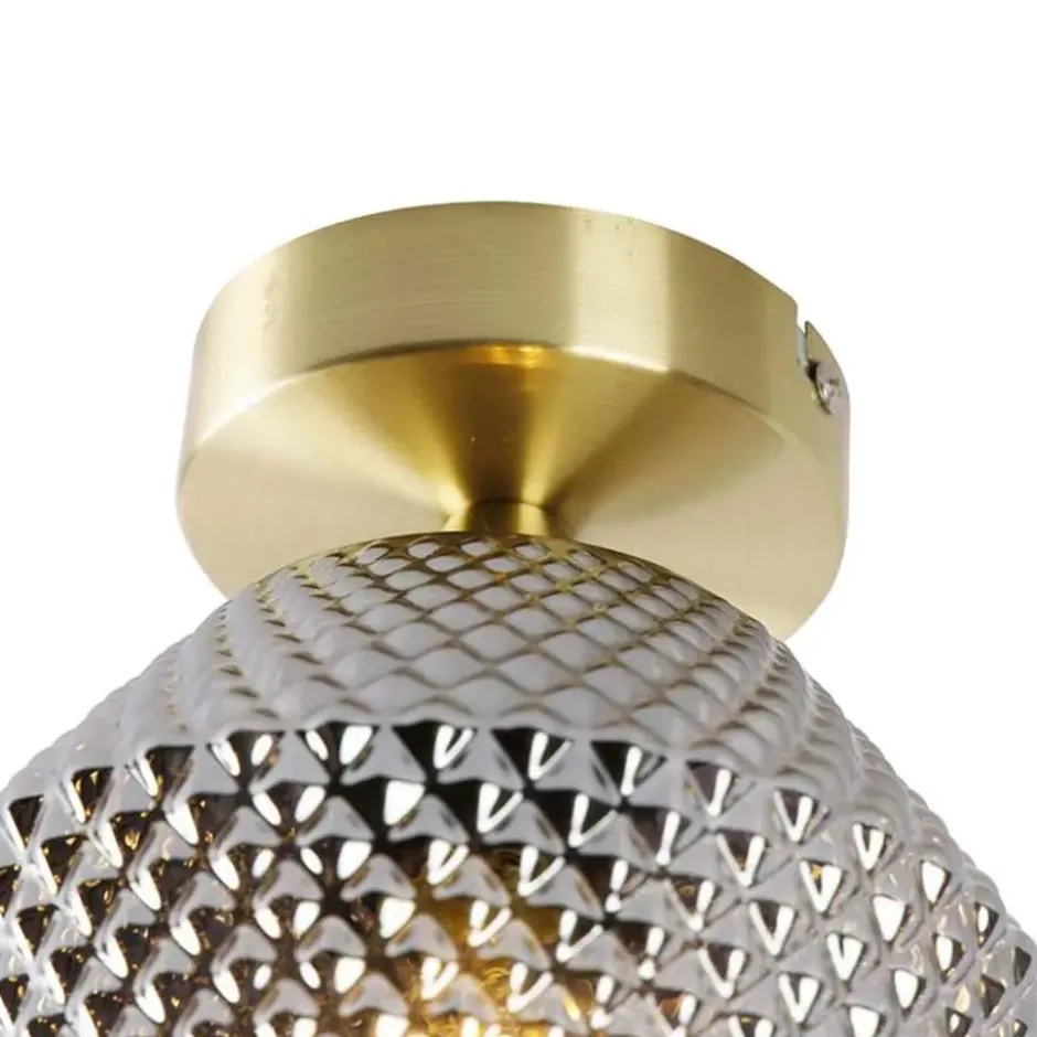 Qazqa plafondlamp karce goudkleurig e27