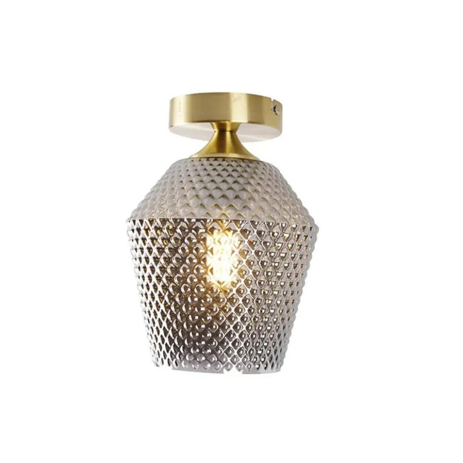 Qazqa plafondlamp karce goudkleurig e27
