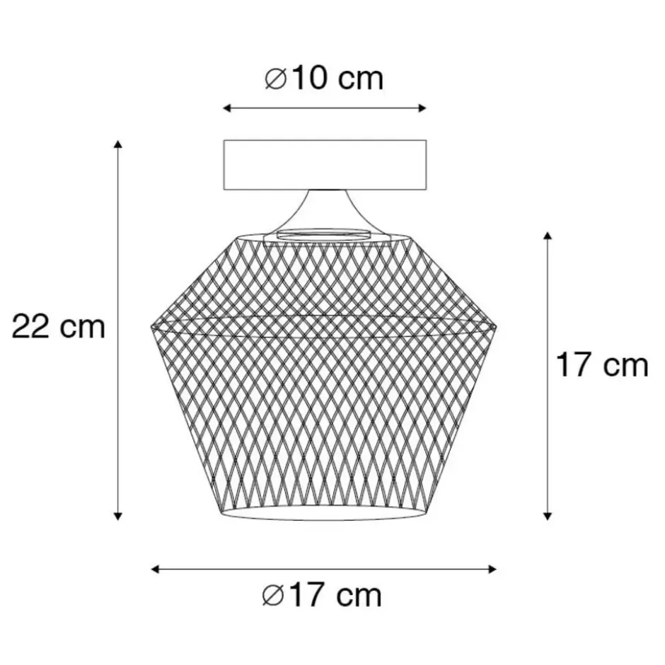 Qazqa plafondlamp karce goudkleurig e27