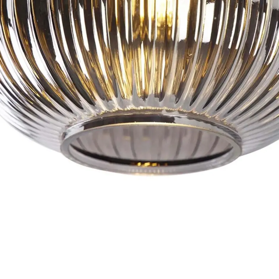 Qazqa plafondlamp karel zwart e27