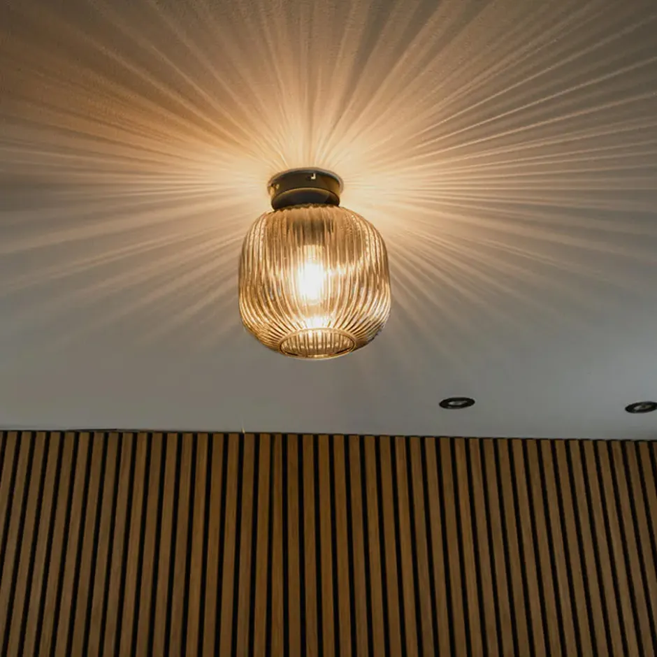 Qazqa plafondlamp karel zwart e27