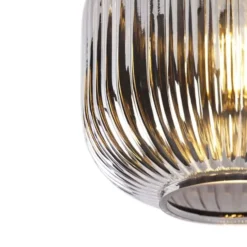 Qazqa plafondlamp karel zwart e27