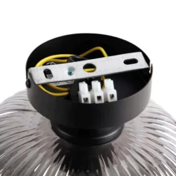 Qazqa plafondlamp karel zwart e27