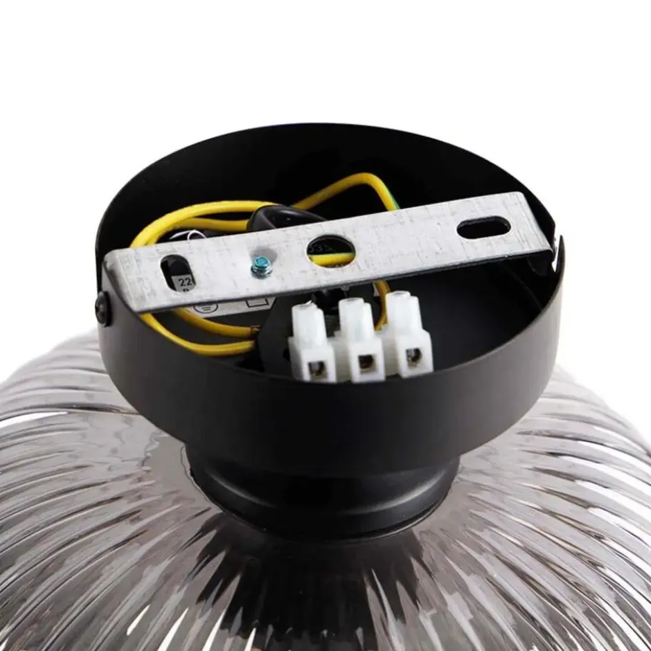 Qazqa plafondlamp karel zwart e27