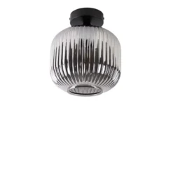 Qazqa plafondlamp karel zwart e27