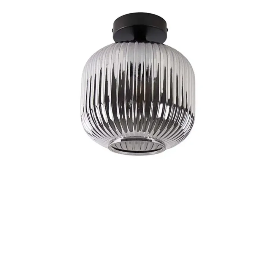 Qazqa plafondlamp karel zwart e27