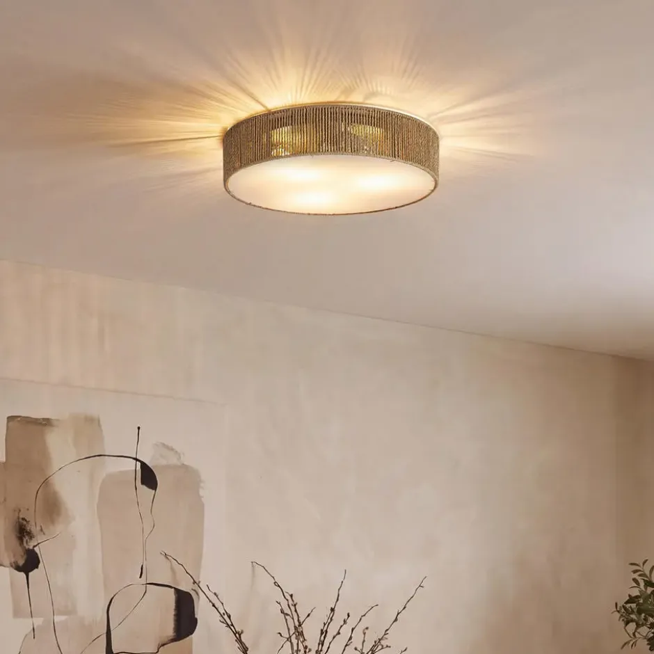 Qazqa plafondlamp luz beige e27