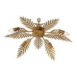 Qazqa plafondlamp met meerdere armen botanica goudkleurig e14