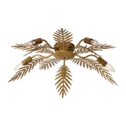 Qazqa plafondlamp met meerdere armen botanica goudkleurig e14