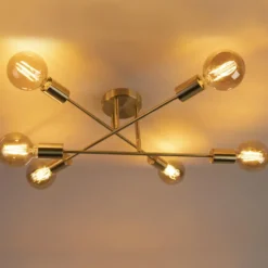 Qazqa plafondlamp met meerdere armen sydney goudkleurig e27