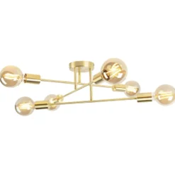 Qazqa plafondlamp met meerdere armen sydney goudkleurig e27