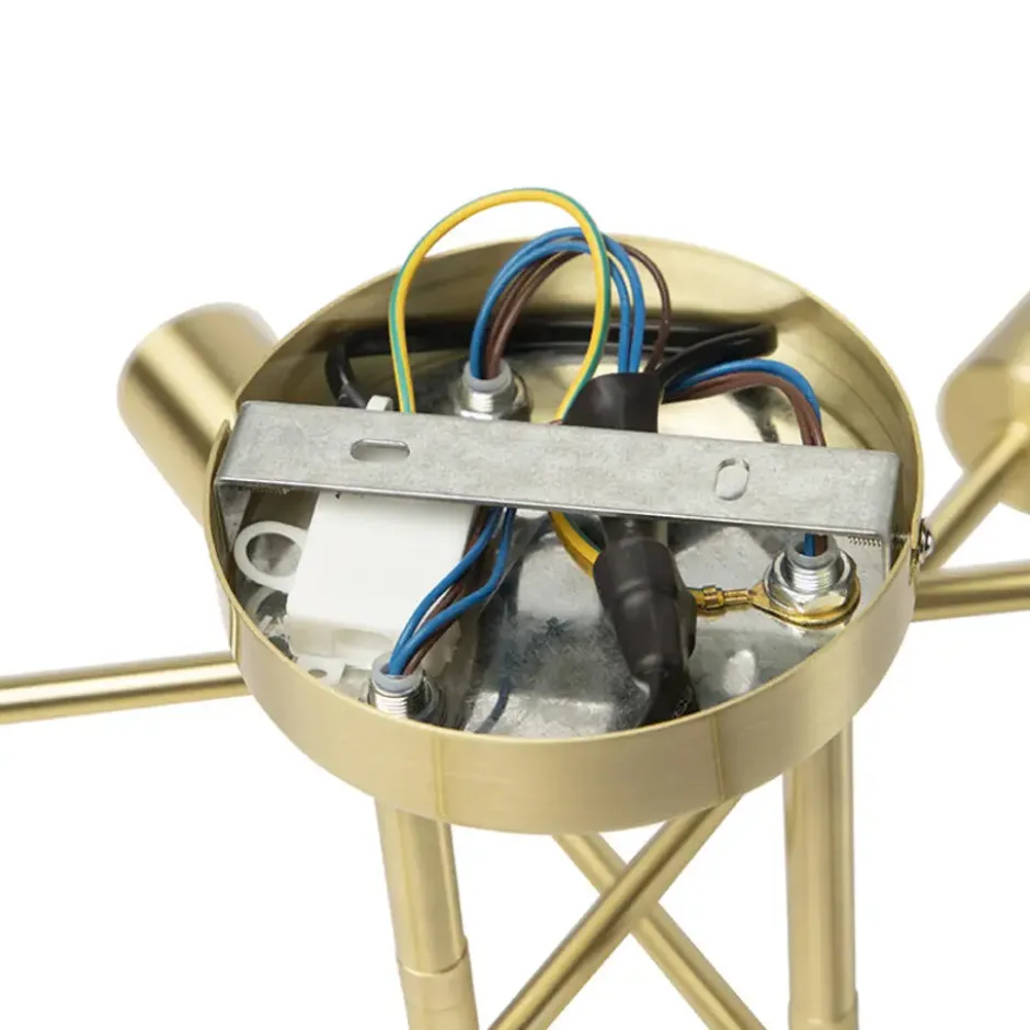 Qazqa plafondlamp met meerdere armen sydney goudkleurig e27