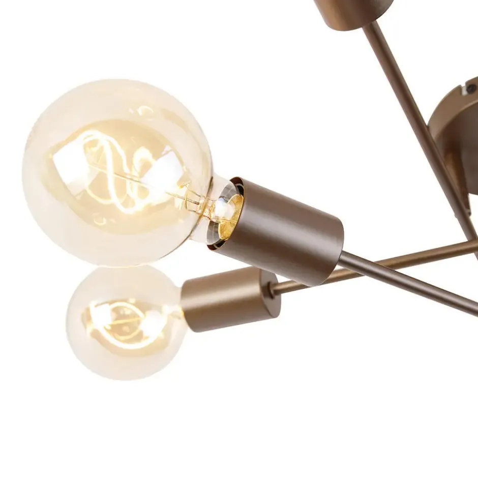 Qazqa plafondlamp met meerdere armen sydney bronskleurig e27