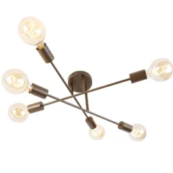 Qazqa plafondlamp met meerdere armen sydney bronskleurig e27