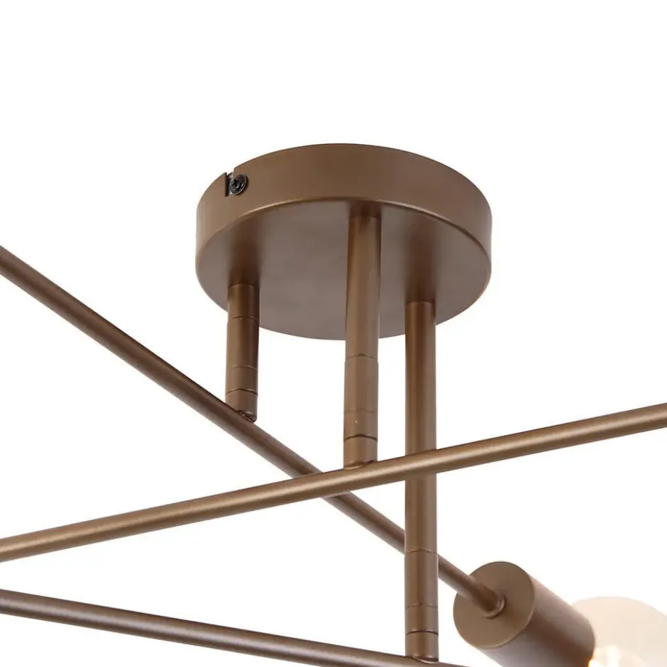 Qazqa plafondlamp met meerdere armen sydney bronskleurig e27