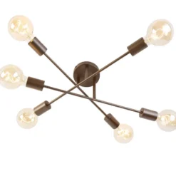 Qazqa plafondlamp met meerdere armen sydney bronskleurig e27