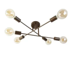 Qazqa plafondlamp met meerdere armen sydney bronskleurig e27