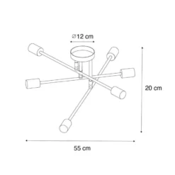 Qazqa plafondlamp met meerdere armen sydney bronskleurig e27