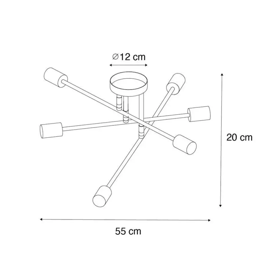 Qazqa plafondlamp met meerdere armen sydney bronskleurig e27