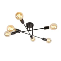 Qazqa plafondlamp met meerdere armen sydney zwart e27