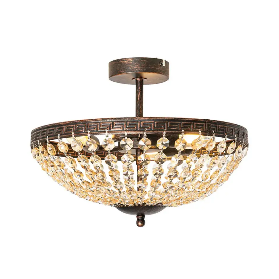 Qazqa plafondlamp mondrian bronskleurig e14