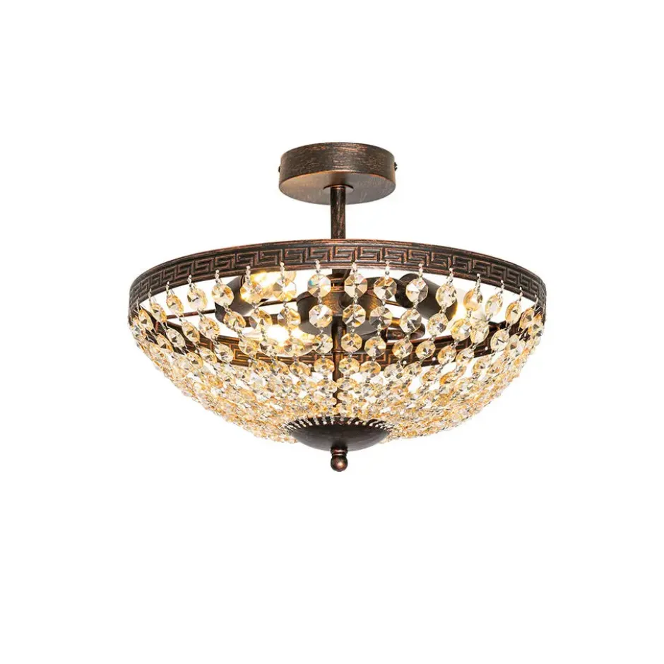 Qazqa plafondlamp mondrian bronskleurig e14