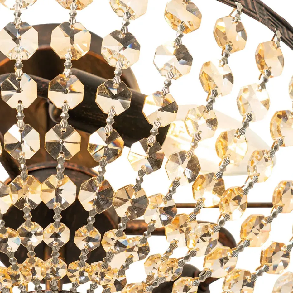 Qazqa plafondlamp mondrian bronskleurig e14