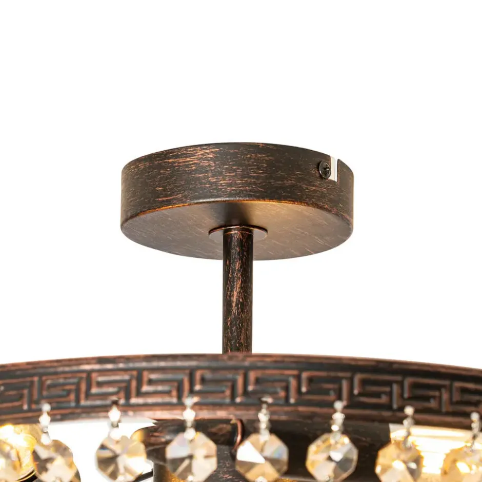 Qazqa plafondlamp mondrian bronskleurig e14