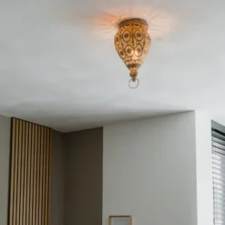 Qazqa plafondlamp mowgli goudkleurig e27